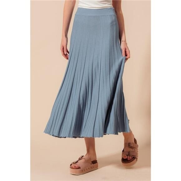 SO ME  A Line Knitted Sweater Midi Length Skirt - Picture 2 of 4